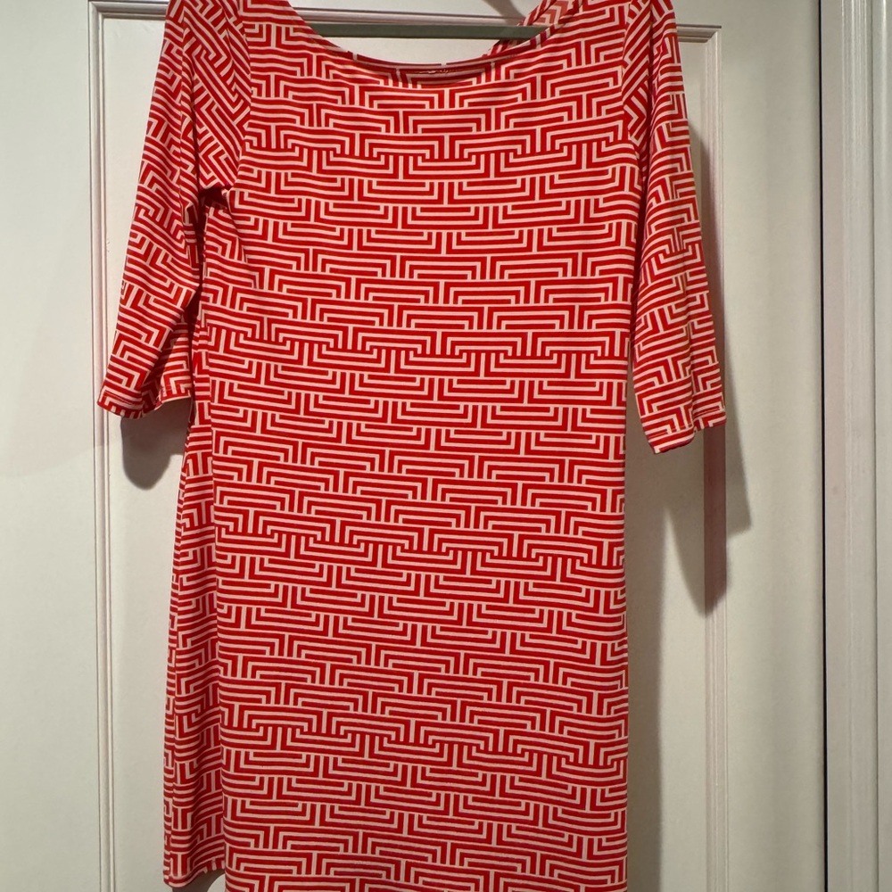 Leota Red Sheath Dress with Bateau Neckline